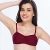 Daisy  Dee Cotton Non Padded Non Wired Demi Coverage Maroon Bra - TIARA - D. MAROON