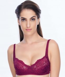 Daisy Dee Micro Fabric Non Padded Non Wired Full Conerage Maroon Bra - CHERRY - MAROON