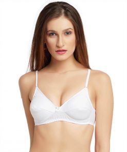Daisy  Dee 100% Cotton Cut & Sew Full Coverage WHITE Bra- DEW DROPS ARATHI - WHITE