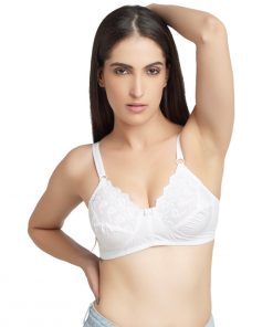 Daisy  Dee Cotton Embriodery Cut & Sew Full Coverage WHITE Bra- 16 Hrs DAY GLORIA - WHITE