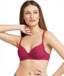 Daisy  Dee Cotton Rich Lightly Padded Full Coverage D.PINK Bra- COLLEGE STYLE MISTY - D. PINK